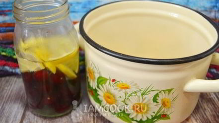 Рецепт компота из черешни с лимоном на зиму