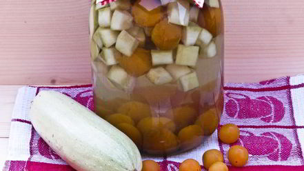 Рецепт компота из кабачков и алычи