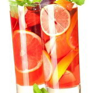 Рецепт Компота из красных апельсинов, грейпфрутов и граната с белым вином и шерри