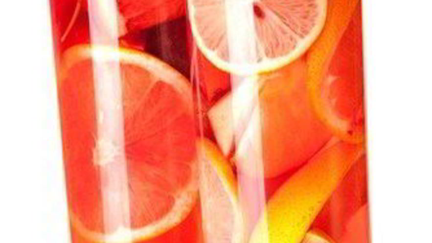 Рецепт компота из красных апельсинов, грейпфрутов и граната с белым вином и шерри