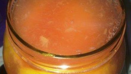 Рецепт компота из персиков в сливовой заливке