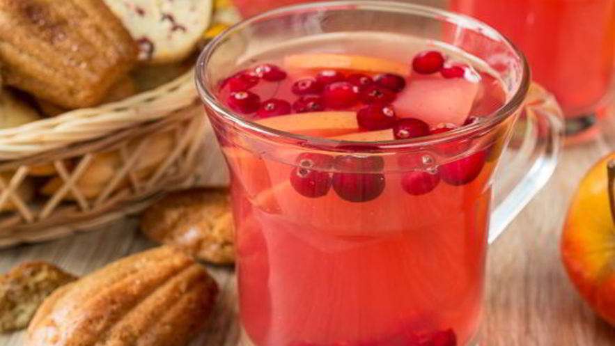 Рецепт яблочно-клюквенного компот с имбирем