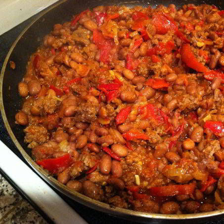 Рецепт Фасоли с фаршем и лечо