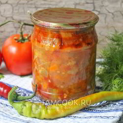 Рецепт Лечо из кабачков с помидорами на зиму