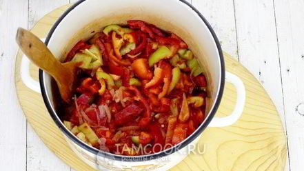 Рецепт лечо из перца, помидоров и лука