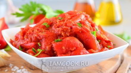 Рецепт лечо из помидоров и перца с чесноком