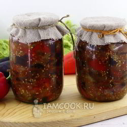 Рецепт Лечо с баклажанами, помидорами и перцем