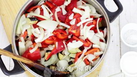 Рецепт лечо с баклажанами, помидорами и перцем