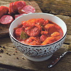 Рецепт Лечо с колбасой