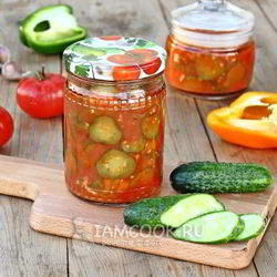 Рецепт Лечо с огурцами, помидорами и перцем