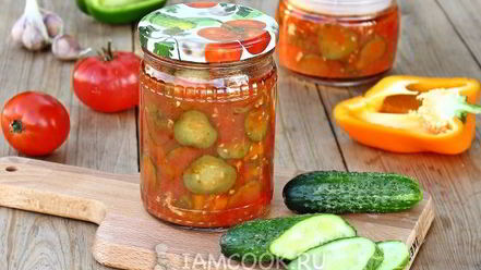 Рецепт лечо с огурцами, помидорами и перцем