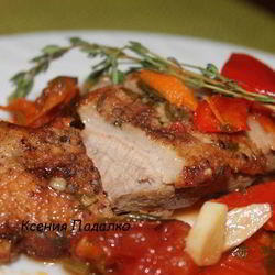 Рецепт Утиной грудки, тушеной в лечо