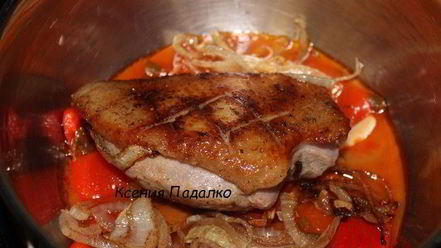 Рецепт утиной грудки, тушеной в лечо