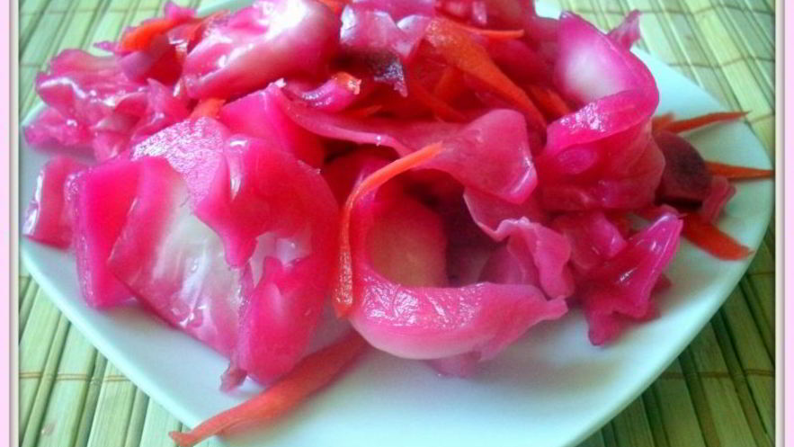 Рецепт быстро маринованная капуста розовый закат