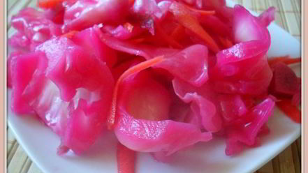 Рецепт быстро маринованная капуста розовый закат