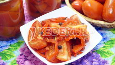 Рецепт маринованных помидоров половинками с болгарским перцем