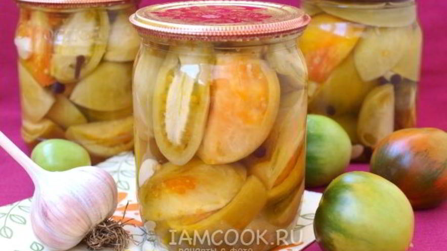 Рецепт маринованных зеленых помидоров на зиму