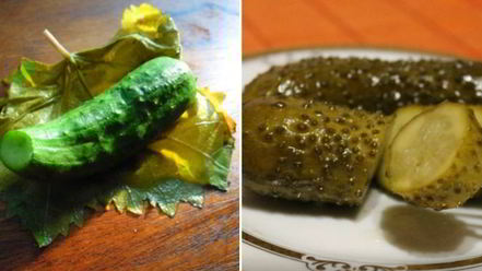 Рецепт малосольных огурцов в виноградных листьях
