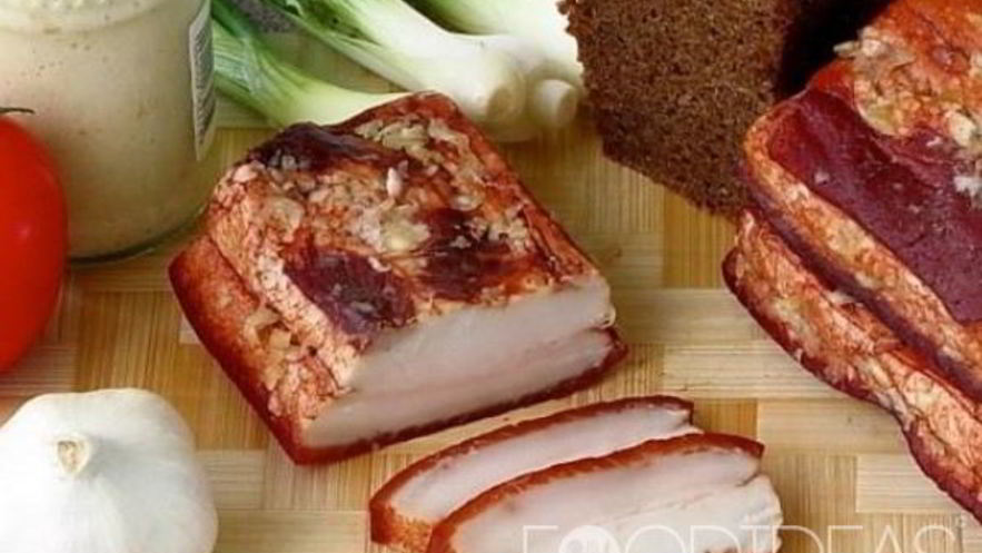 Рецепт сала в луковой шелухе