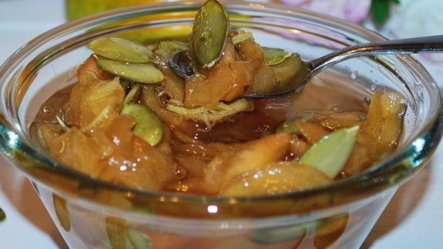 Рецепт грушевого варенья с тыквенными семечками и имбирем