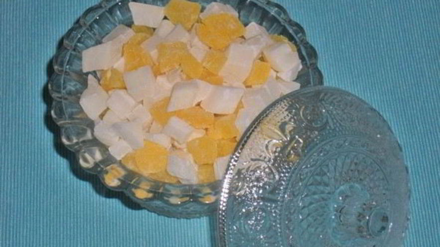 Рецепт цукатов из кокоса и ананаса