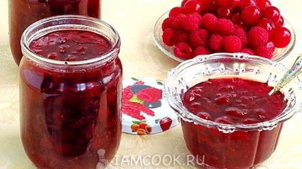 Рецепт варенья из вишни с малиной