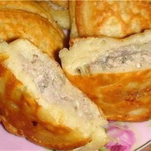 Рецепт Быстрых ленивых беляшей на кефире с фаршем