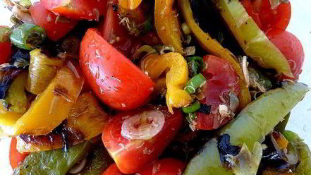 Рецепт брускетты с жареным перцем