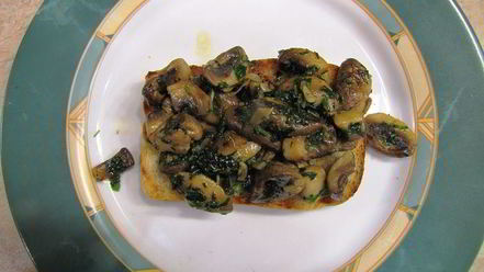 Рецепт брускетты с грибами