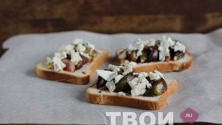 Рецепт брускетты с инжиром и дор блю