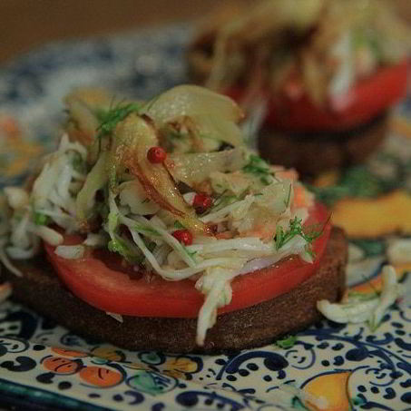 Рецепт Брускетты с крабами