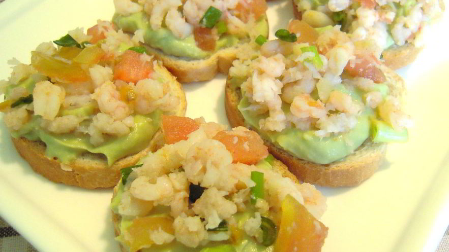 Рецепт брускетты с креветками