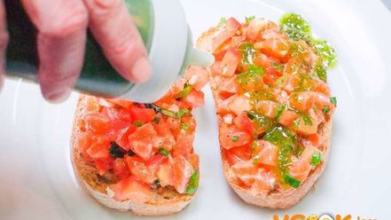Рецепт брускетты с лососем