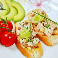 Рецепт Брускетты с печенью трески