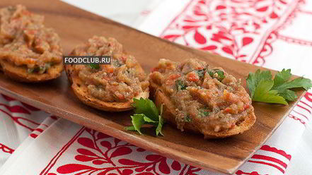 Рецепт брускетты с запеченным баклажаном