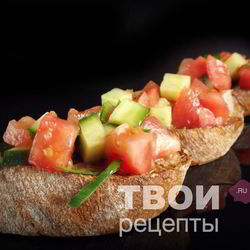 Рецепт Брускетты со свежими овощами