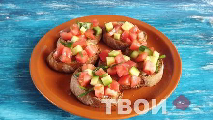 Рецепт брускетты со свежими овощами