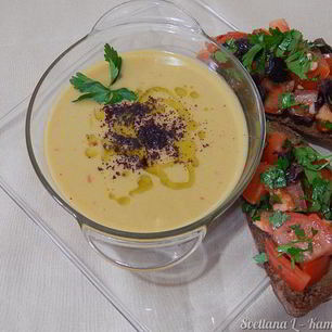 Рецепт Крема-супа из чечевицы с брускеттой