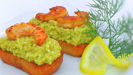 Рецепт Зеленой брускетты с креветками