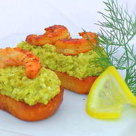 Рецепт Зеленой брускетты с креветками