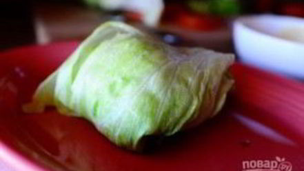 Рецепт гамбургера на салатных листьях