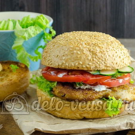 Рецепт Гамбургера с курицей