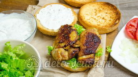 Рецепт гамбургера с курицей