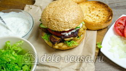 Рецепт гамбургера с курицей
