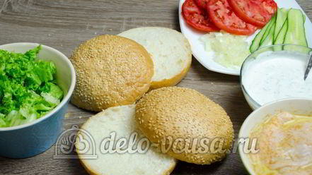Рецепт гамбургера с курицей