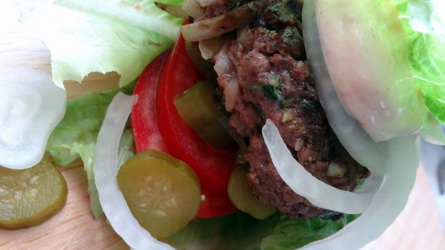 Рецепт гамбургера в листьях салата по-ванкуверски