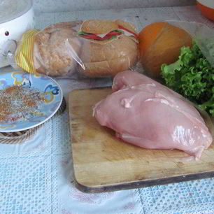 Рецепт Полезного Чикенбургера с грейпфрутом