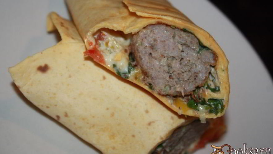 Рецепт буритоса с кукурузной лепешкой тортилас