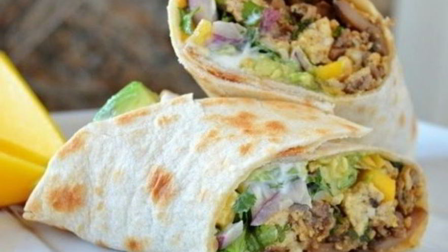 Рецепт буррито с беконом, грибами и картофелем