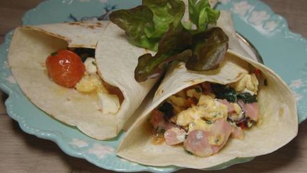 Рецепт буррито с индейкой, беконом и шпинатом